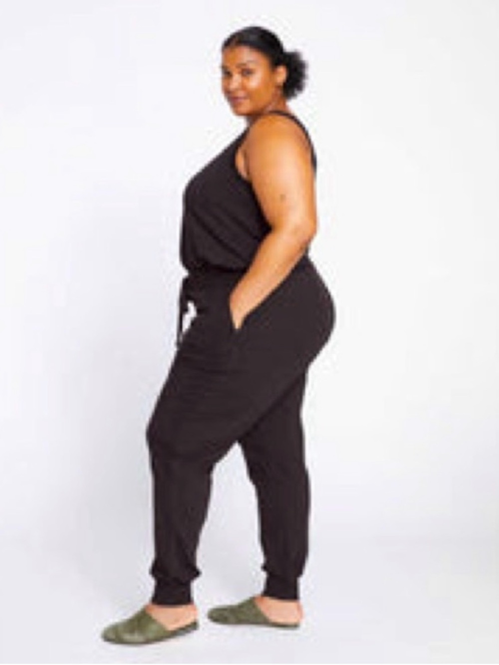 NWT Universal Standard Black Superfine
French Terry Jogger Jumpsuit Size 18/20